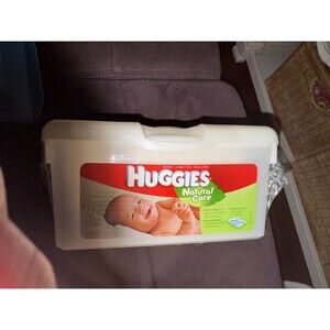 Huggies 72 Baby Wipes Pop Up Refillable Container Natural Care NIP SEALED